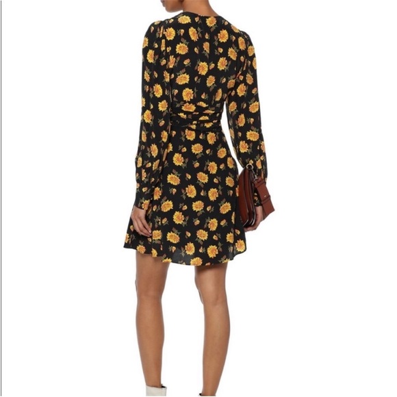 VERONICA BEARD Black & Yellow Sunflower Floral Printed Silk Riggins Dress Sz 0 - Picture 9 of 17